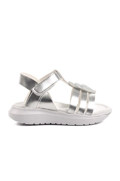 Aspor Silver Gray Girl's Flat Sandals