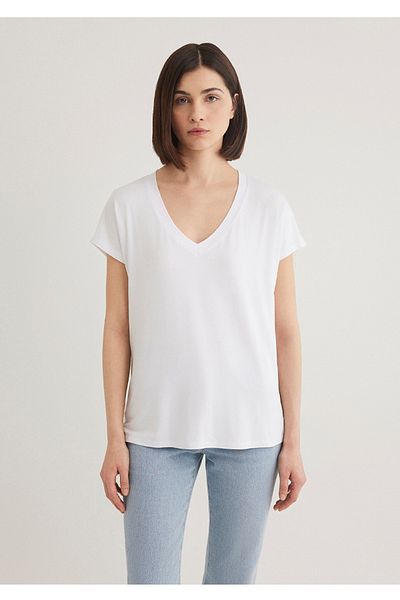 Mavi V-Neck Basic Viscous T-Shirt