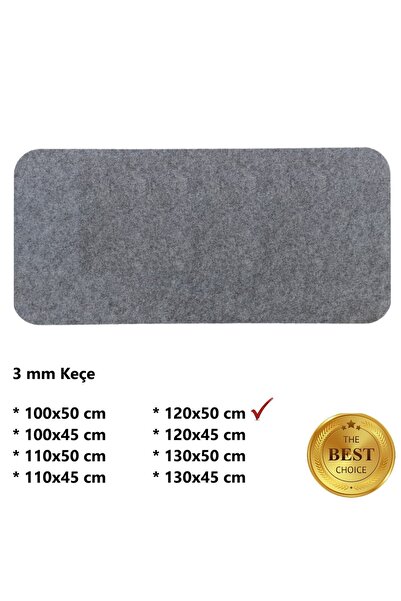 Wotrart Mouse Pad Masa Üstü Koruyucu 3mm Gri Renk Keçe Klavye PC Notebook Altı