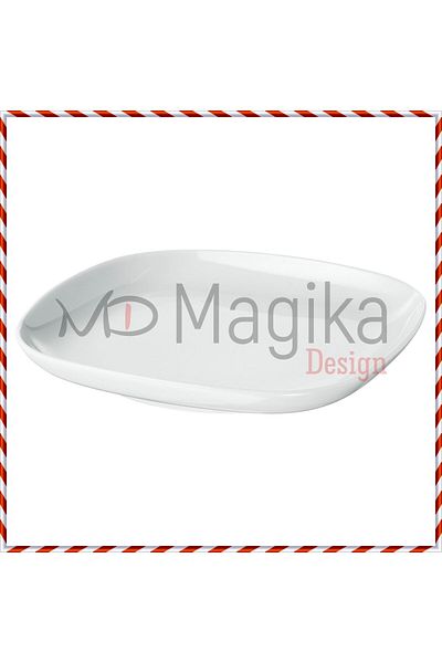 Magika Design Md Vardera White Porcelain Dessert Plate - 18X18 cm