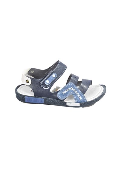 Aspor Navy Blue White Blue Children's Flat Sandals
