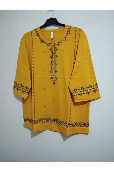 anne moda ankara Full Summer, All Cotton, Combed Cotton, Large Size Blouse