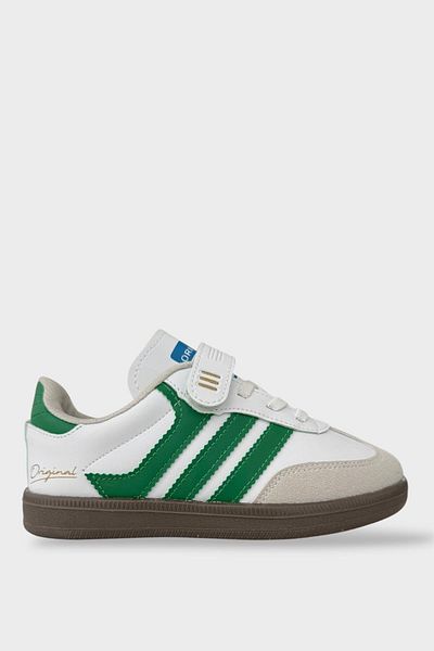Liger Pantofi sport pentru copii unisex cu șireturi cu velcro ALB - VERDE