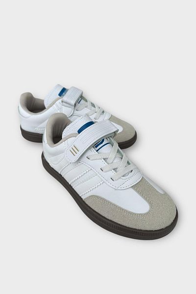 Liger Unisex Velcro Laced Children's Sports Shoes White