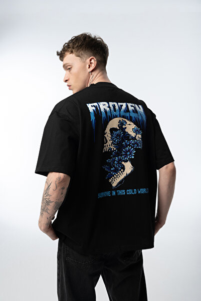 Nhara Tricou oversize unisex Frozen Black
