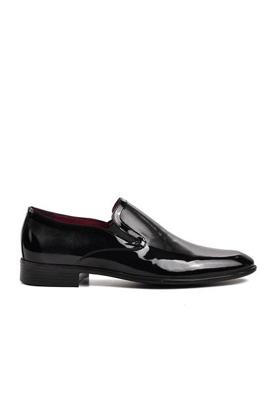 Aspor Black Patent Leather Men's Classic Shoes