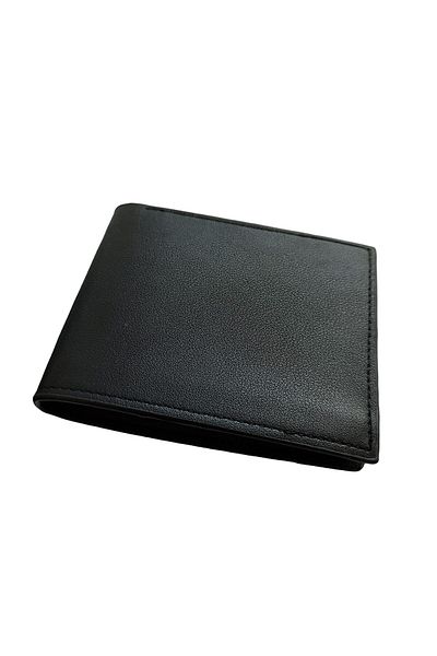 OEM Men's Wallet, Eco-Leather, 12.5 x 9.5 x 2 cm, Black, Metal Corner