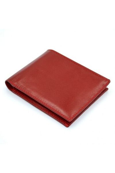 OEM Men's ultra slim wallet, genuine leather, Red