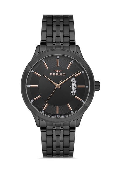 FERRO Black Steel Cord Men's Wristwatch F11561Awt-G