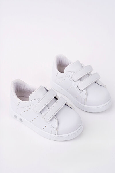 MİDDO Ortopedik Beyaz Işıklı Bebek Spor Ayakkabı