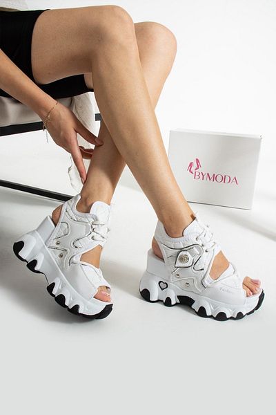 MODA Sandale cu toc pană pentru sport