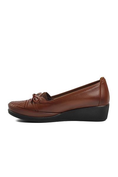Aspor Tan Genuine Leather Women's Flat Casual Casual Shoes