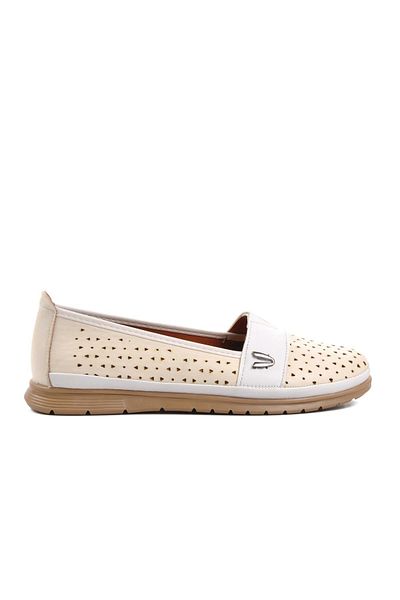 Aspor White Nut Women's Flat Casual Casual Casual Shoes