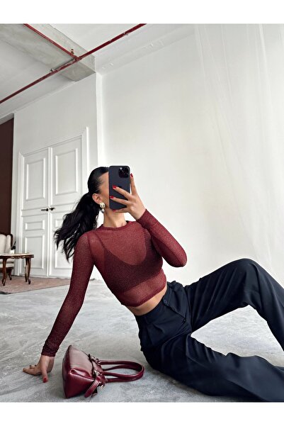 mydukkan.co Glitter Mesh Blouse