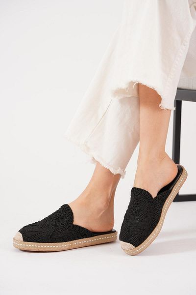Moda Pie Ανδρικά Πλεκτά Γυναικεία Παντόφλες με σχέδιο Μαύρο