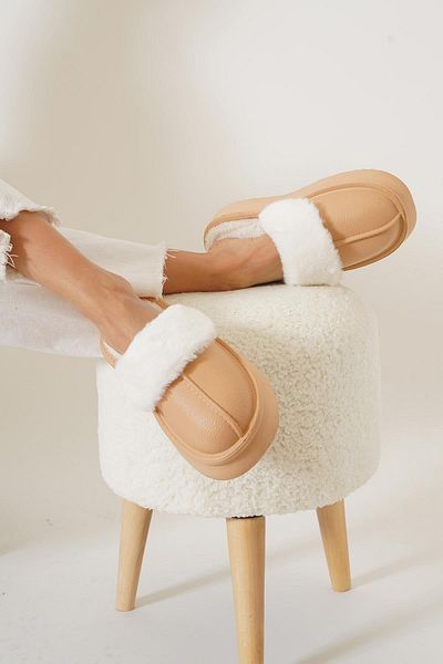 Moda Pie Γυναικείες παντόφλες Contact Top Furry Skin