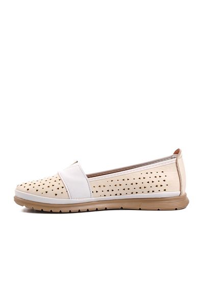 Aspor White Nut Women's Flat Casual Casual Casual Shoes