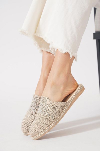 Moda Pie Sherly Knitwear Πλεκτές Γυναικείες Παντόφλες Skin