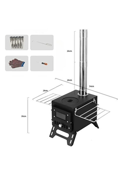 MADFOX Woodlander Portatif Katlanır Kamp Çadır Sobası BLACK