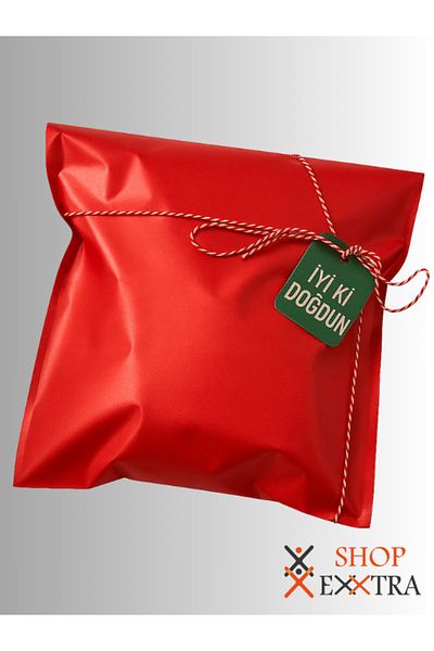 shopExxtra 10Pcs 20X35 Red Adhesive Metallized Gift Bag Metallic Red Gift Packing Package
