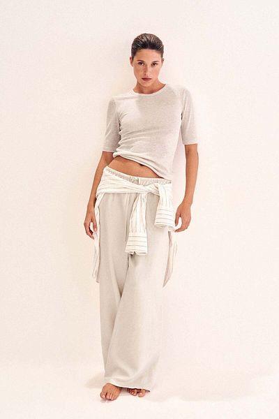 H&M Linen-blend drawstring trousers