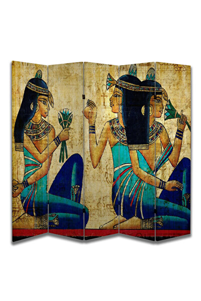 dbsanat Antik Mısır Temalı Özel Tasarım Paravan Room Divider 180 x 200 cm