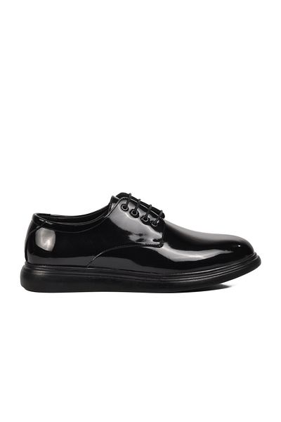 Aspor Black Patent Leather Men's Casual Shoes