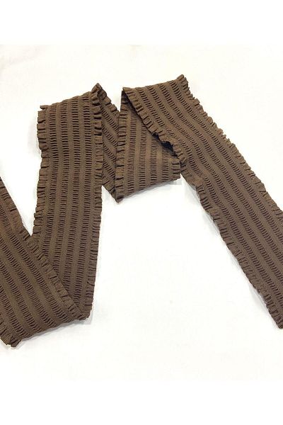 karantuhafiye Frilly Rubber / Decorative Rubber / 1 Meter / Brown
