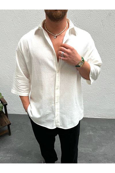 OKSHEN Men's Fakir Sleeve Oversize Shirt