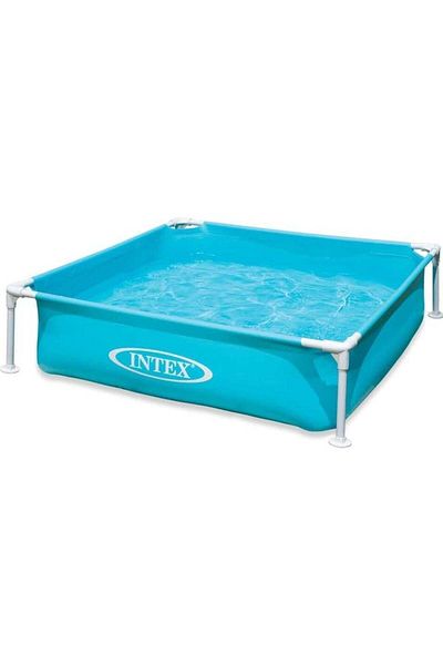 Intex حوض سباحة صغير بإطار مربع 30×120×120 سم للأطفال من سن 3 سنوات فما فوق