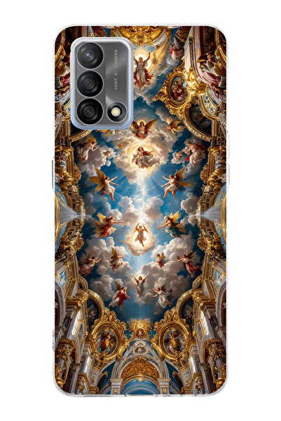 moonset Oppo A74 Uyumlu Sanat Tasarımlı Baskılı Şeffaf Telefon Kılıfı