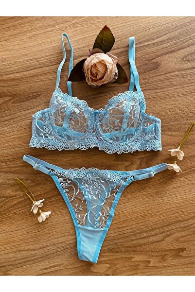 RUYAZ Σουτιέν Γυναικείο Μπλε Εσώρουχο Δαντελένιο