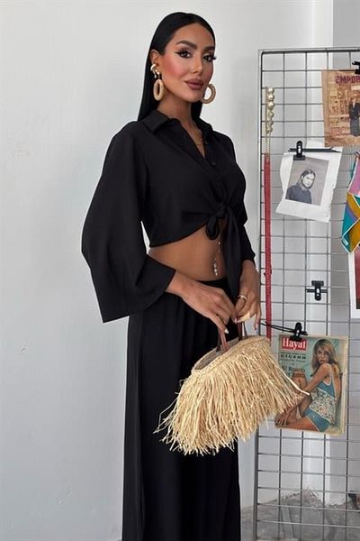 KAZAK Ayrobin Suit with Tie-Up Shirt and Slit Trousers 10179
