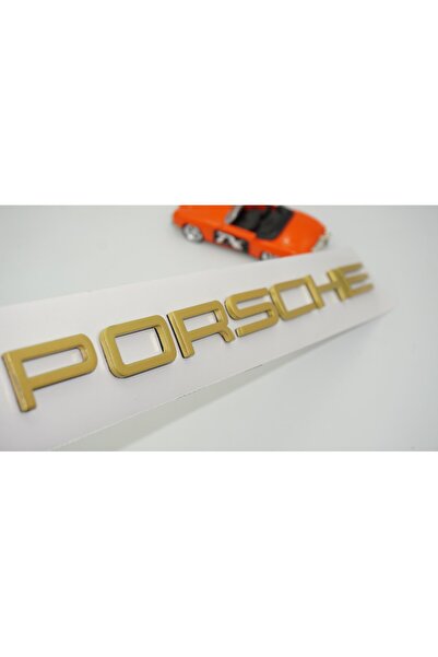 DK Tuning Porsche Bagaj Gold Sarı Renk Yazı Logo Arma