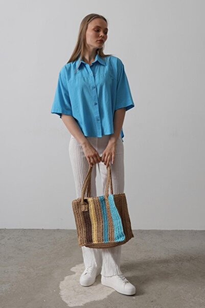 JANES Half Sleeve Shirt - Turquoise