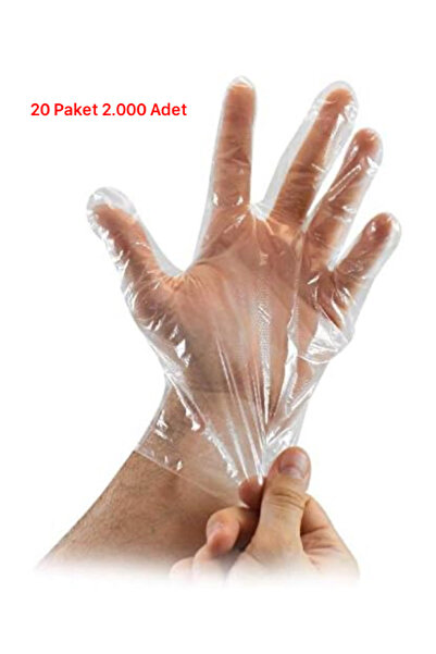 Genel Markalar 2.000 Adet Şeffaf Eldiven 20 Paket