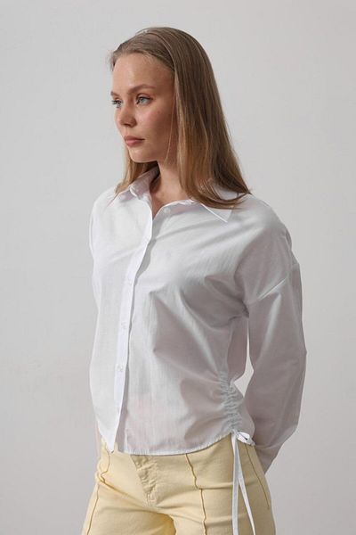 MRA Fashion Basic Shirt with Side Ties - White