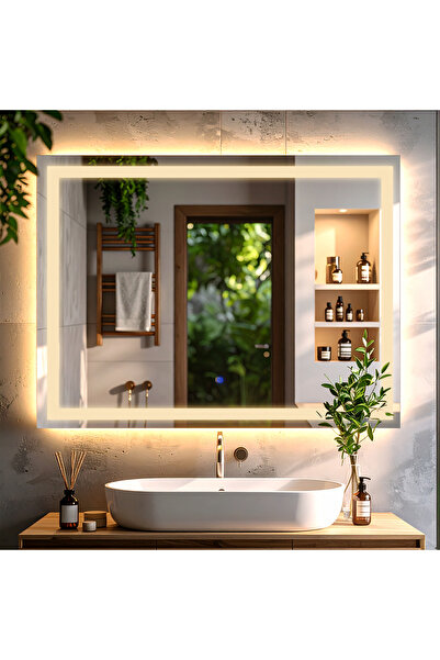 lumora mirror design Rectango Günışığı Led'li Kumlamalı Lavabo & Banyo Aynası...