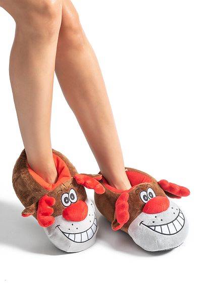 Twigy Happy Unisex Animal Slippers Καφέ 36/43