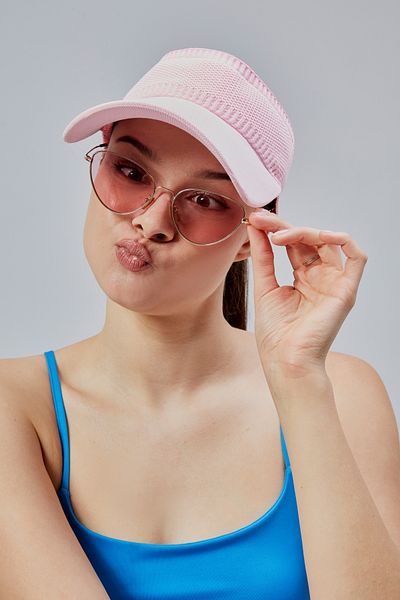 derikem Lycra Femei Basic Velcro Ajustabil Vizor Tenis Pălărie de golf Vizor de protecție solară