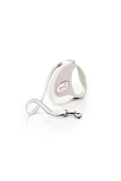 Flexi Style Ribbon Automatic Dog Walking Leash Small White 3 Mt - 235-110001B