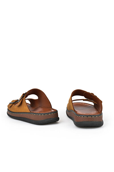 Ziya , Erkek Hakiki Deri Terlik 1511045ZS1 Taba