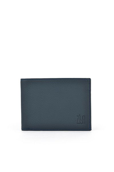 Ziya , Men's Genuine Leather Wallet 1519841 Zyf09 Navy Blue