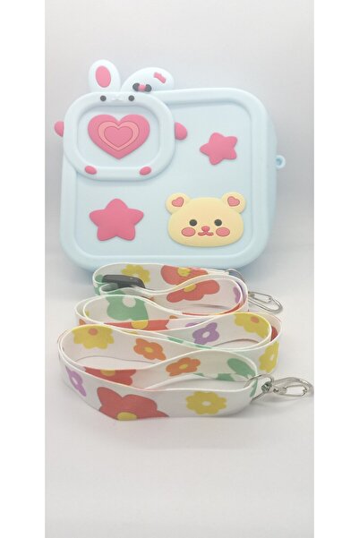 ndjewelry حقيبة أطفال بنمط دمية دب مربعة اللون باللون الأزرق