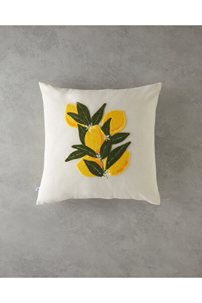 English Home Summer Lemon Kırlent Kılıfı 45x45 cm Natural