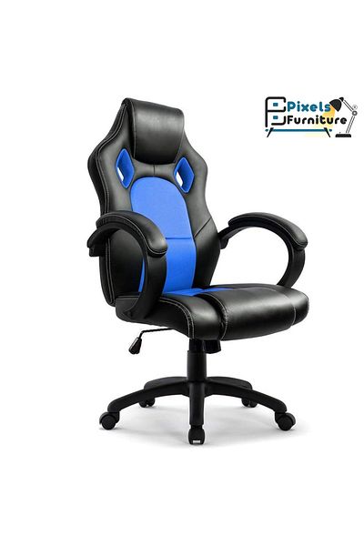 PixelsFurniture Pixel Furniture Leather Gaming Chair, Comfortable High Back Computer Office Chair with Head Support
