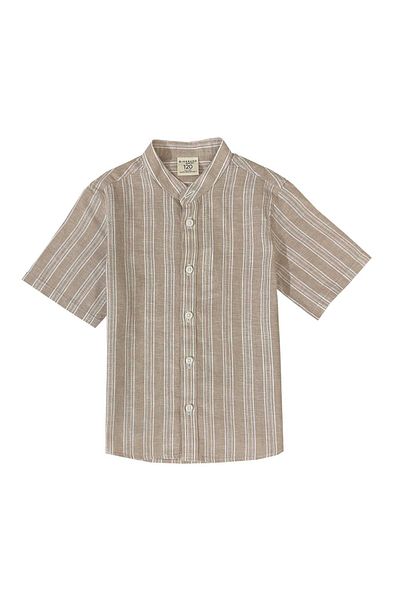 Giordano Kids Linen Cotton Band Collar Shirt