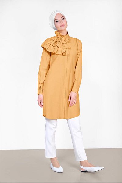 Alvina Coat Detail Cotton Tunic 4399