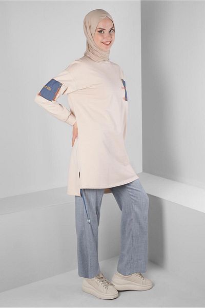 Alvina Pantaloni largi cu talie elastică 70521