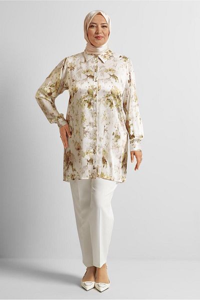 Alvina Patterned Satin Tunic 20708